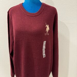 U.S. Polo Assn. Women's Maroon Crewneck Sweater